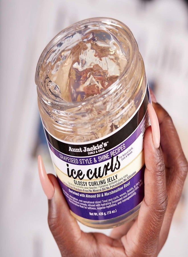 Aunt Jackie's Grapeseed Style and Shine Recipes Ice Curls Glossy Curling Jelly, Hydrates, Softens, Makes Waves, Curls and Coils Easier to Style, 18 oz - Image 4