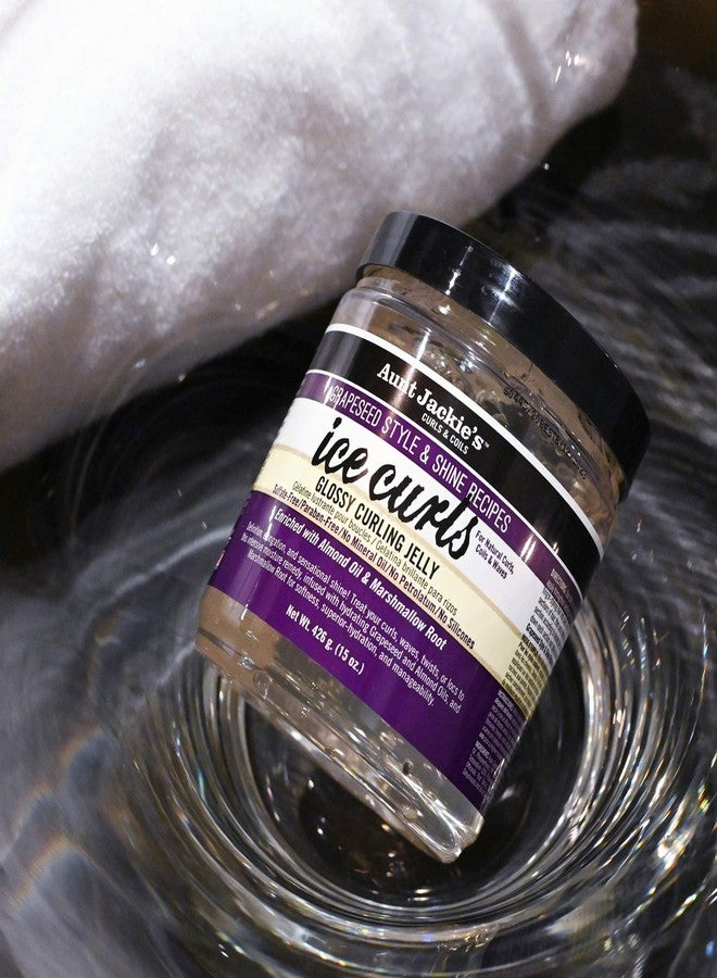 Aunt Jackie's Grapeseed Style and Shine Recipes Ice Curls Glossy Curling Jelly, Hydrates, Softens, Makes Waves, Curls and Coils Easier to Style, 18 oz - Image 3