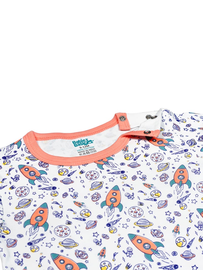 Babies Basic 5 piece Unisex 100% Cotton Sets include Bib, Romper, Mittens, Cap and Sleepsuit/Jumpsuit - Image 5