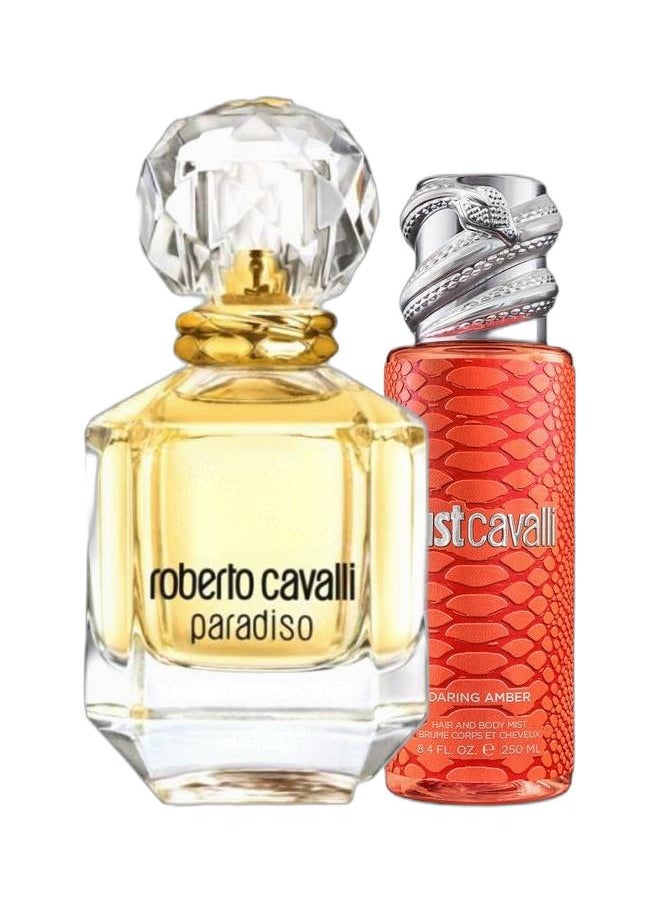 roberto cavalli Just Fragrance Mist - Daring Amber 250ml & Paradiso 75 ml Combo  - Image 1