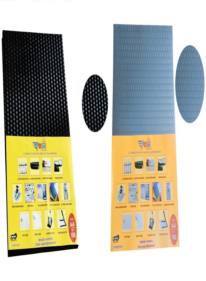 Kosh أوراق تجليد الكتب الحلزونية من مادة PVC من كوش، مقاس A/4 (مجموعة من 200 ورقة، أسود وشفاف) - Image 2