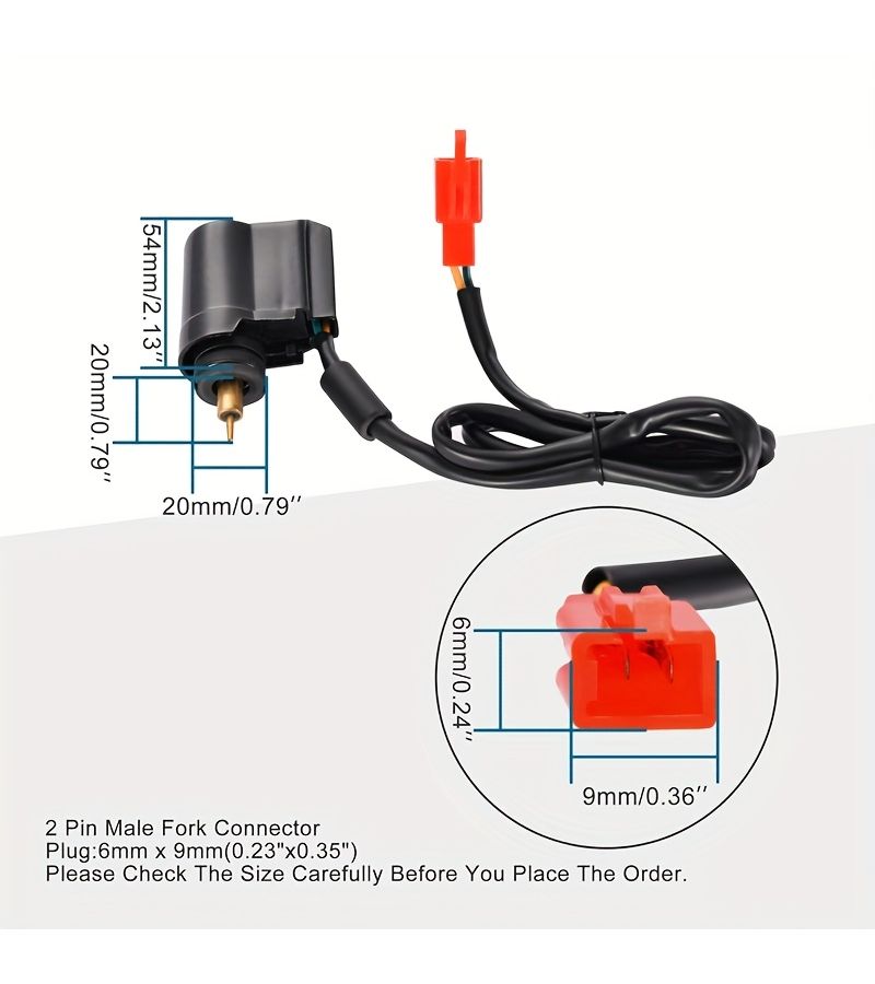 Electric Damper Solenoid Ignition Coil GY6 Compatible With 50cc 150cc Scooters ATVs Male Connector - Image 2