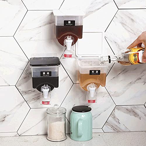 JENY Automatic Sauce Press Bottle Wall Mounted Hanging Condiment Bottle Hand Press Seasoning Container Box Oil Vinegar Dispenser Kitchen Tool Storage Bottle Spice Jar Rack pcs 1 - Image 5