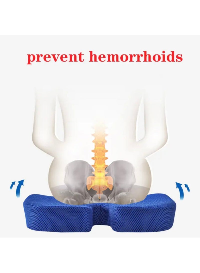 Denx Seat Cushion Orthopedic Memory Foam Seat Cushion Office Chair Wheelchair Car Seat Pads Lumbar Support Car Pillow Black - Image 3