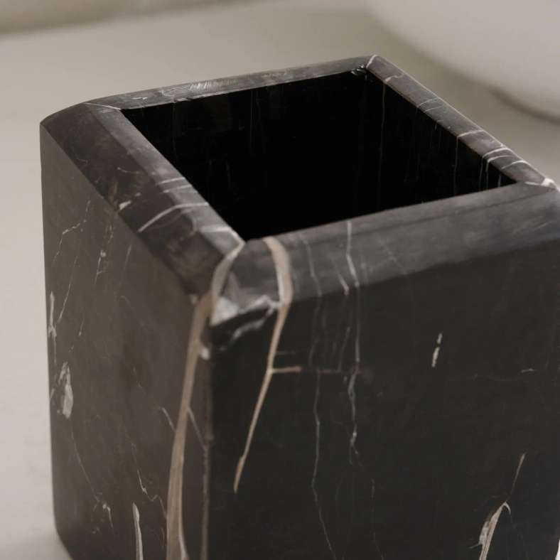 Pan Home Black Marble Tumbler - 9.5x9.5x13cm - Image 2