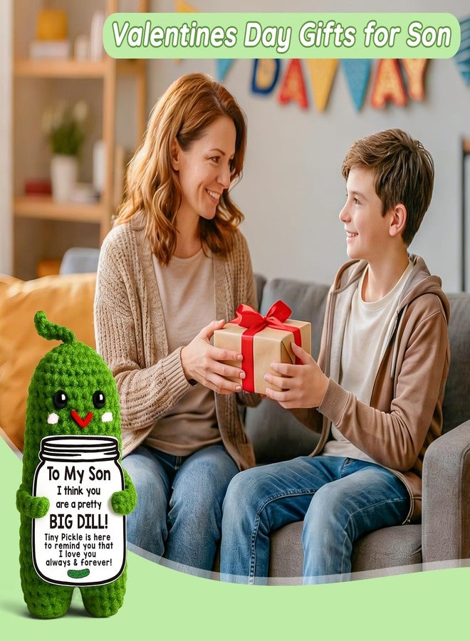 MAMAGIFTREE Funny Son Birthday Gifts Christmas, Stocking Stuffers for Kids or Adults Son, Unique to My Son Gift from Mom or Dad- Handmade Crochet Pickle for Son in Law Gift - Image 2