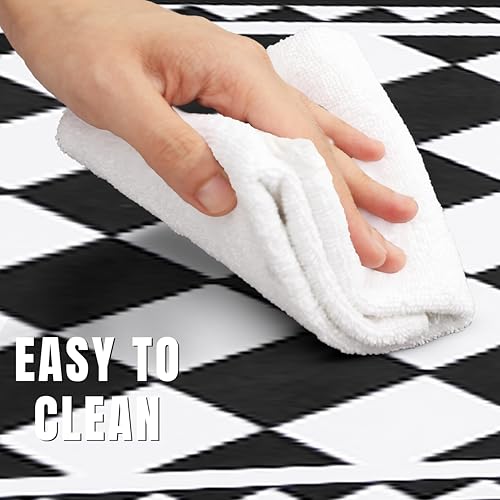 Home-Cloud HomeCloud Rubber Anti Fatigue Kitchen Rug Sets 2 Piece Non Slip Kitchen Mats for Floor Cushioned Kitchen Rugs and Mats Waterproof Comfort Standing Mat Runner for Kitchen (Chess_Black) - Image 2