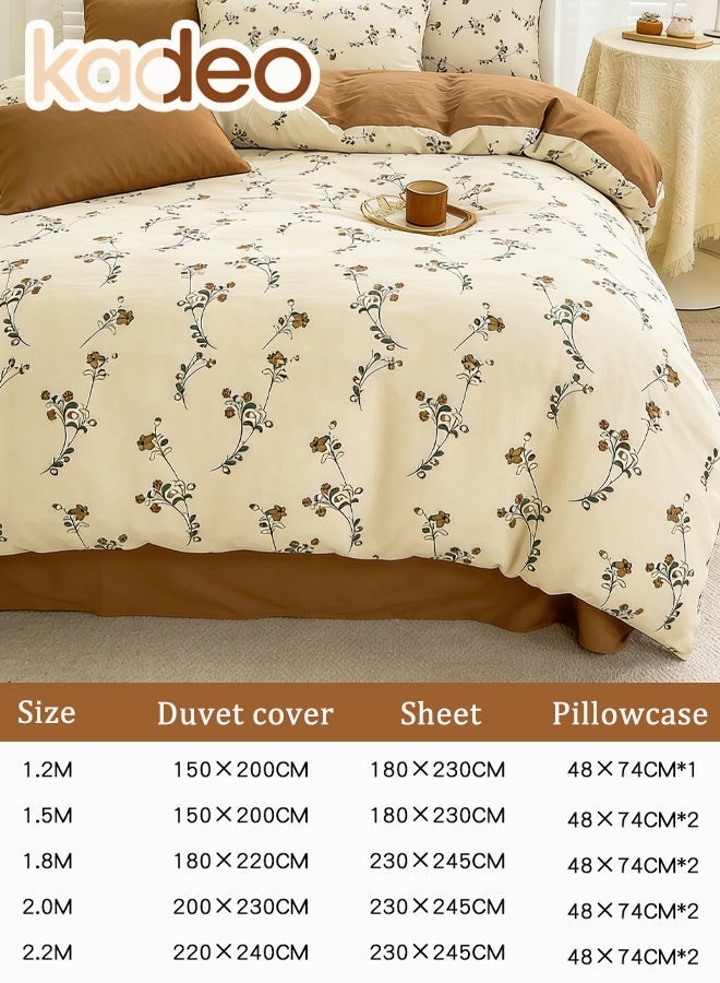 kadeo 4PCS Queen Size Comforter Set, Breathable and Moisture Absorbent for All Season Duvet Cover Set, Double Sides Bedding Sets, Including Bedding Sheet and Quilt cover and Pillowcases, 200*230CM - Image 3