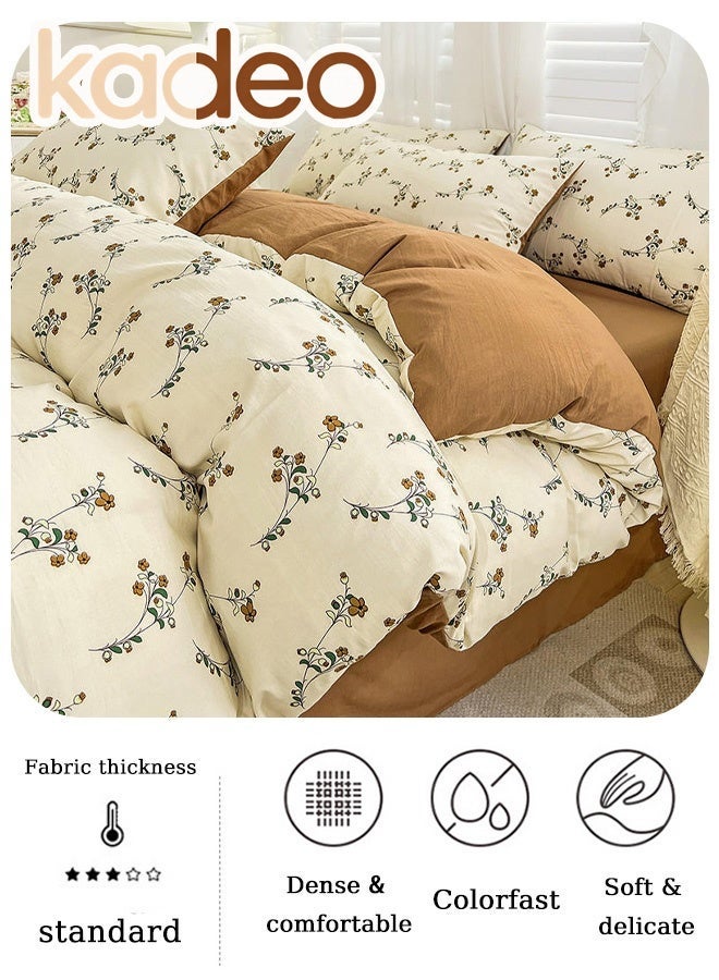 kadeo 4PCS Queen Size Comforter Set, Breathable and Moisture Absorbent for All Season Duvet Cover Set, Double Sides Bedding Sets, Including Bedding Sheet and Quilt cover and Pillowcases, 200*230CM - Image 4