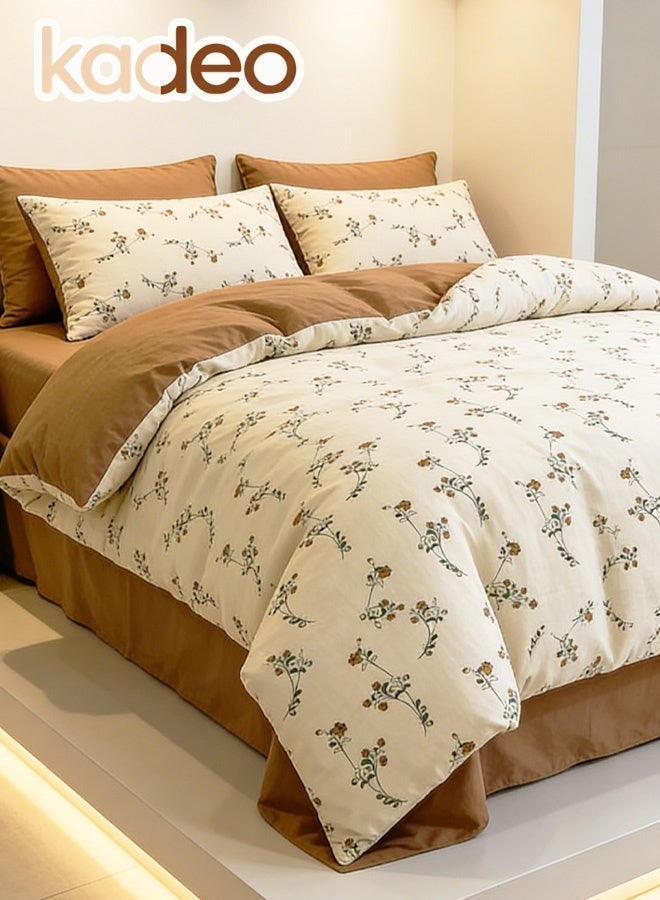 kadeo 4PCS Queen Size Comforter Set, Breathable and Moisture Absorbent for All Season Duvet Cover Set, Double Sides Bedding Sets, Including Bedding Sheet and Quilt cover and Pillowcases, 200*230CM - Image 1