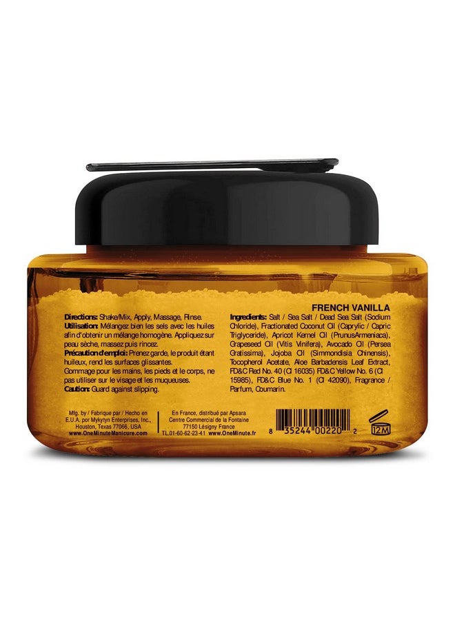 One Minute Manicure - Moisturizing Salt Scrub 13 Oz Professionally Formulated To Exfoliate Recondition & Moisturize Skin Enhanced With Botanical Oils & Natural Sea Salts (French Vanilla) - Image 1
