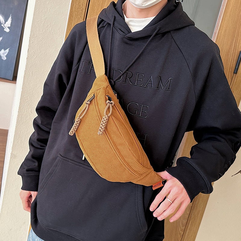 New Korean Style College Style Casual All-Match Crossbody Women'S Shoulder Bag Striped Simple Ins Lazy Style Waist Bag Chest Bag - Image 5