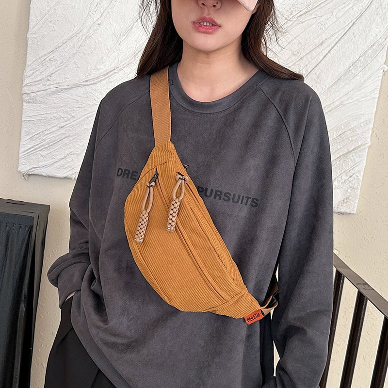New Korean Style College Style Casual All-Match Crossbody Women'S Shoulder Bag Striped Simple Ins Lazy Style Waist Bag Chest Bag - Image 3