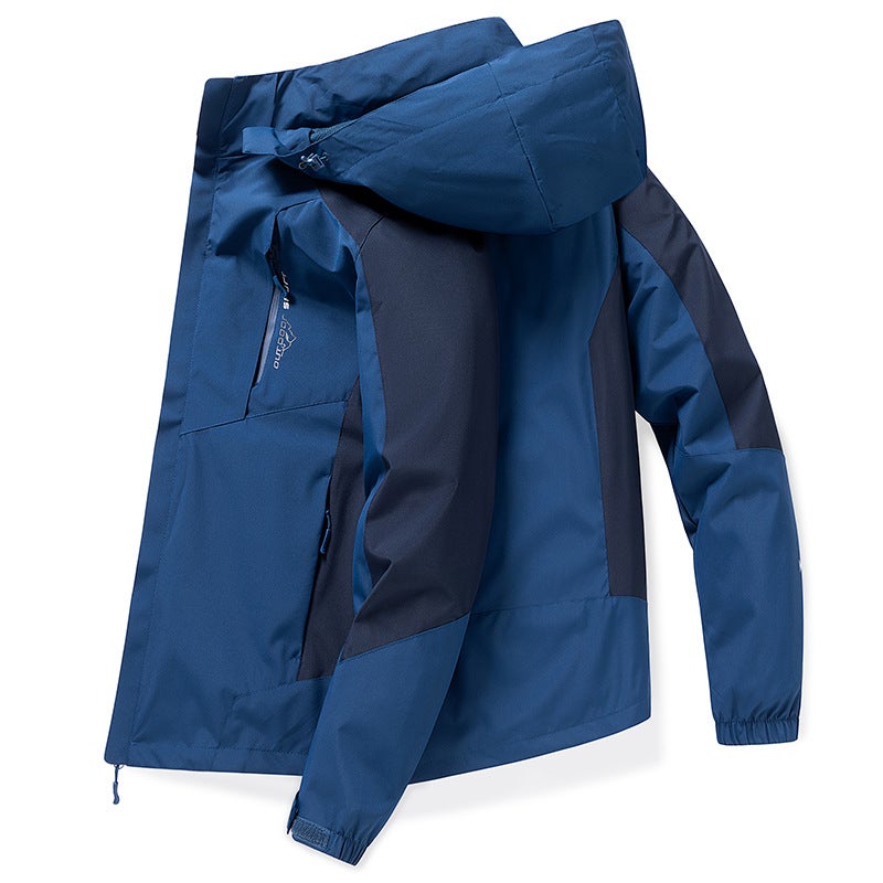 Autumn Waterproof Hooded Mens Windbreaker Jacket Gray  - Image 2