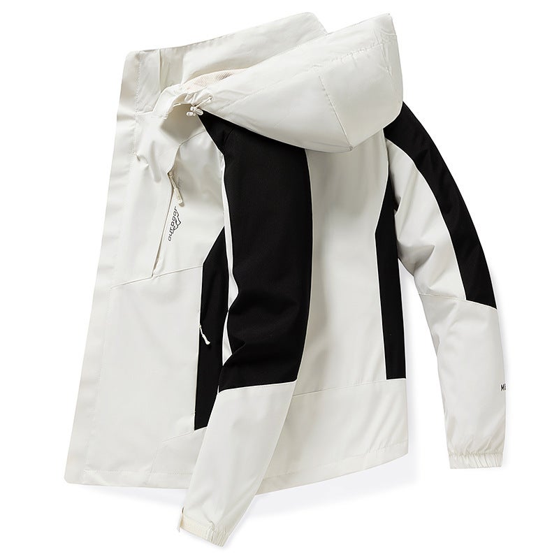 Autumn Waterproof Hooded Mens Windbreaker Jacket Gray  - Image 5