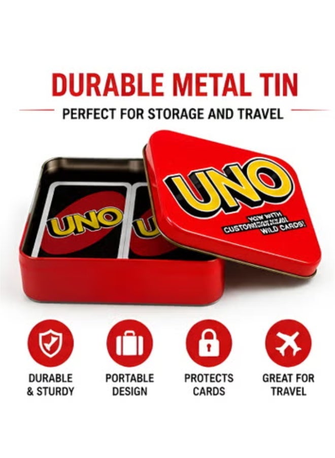 UNO Card Game Tin Box - Classic Family Card Game with 112 Cards & Wild Cards, Fun for Kids & Adults, Travel Game Set - Image 3