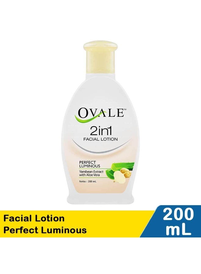 Ovale 2in1 Facial Lotion Perfect Luminous 200ml, Hydrating & Refreshing Facial Cleanser and Makeup Remover for Bright, Smooth Skin - Image 1