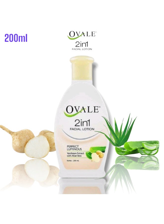 Ovale 2in1 Facial Lotion Perfect Luminous 200ml, Hydrating & Refreshing Facial Cleanser and Makeup Remover for Bright, Smooth Skin - Image 2