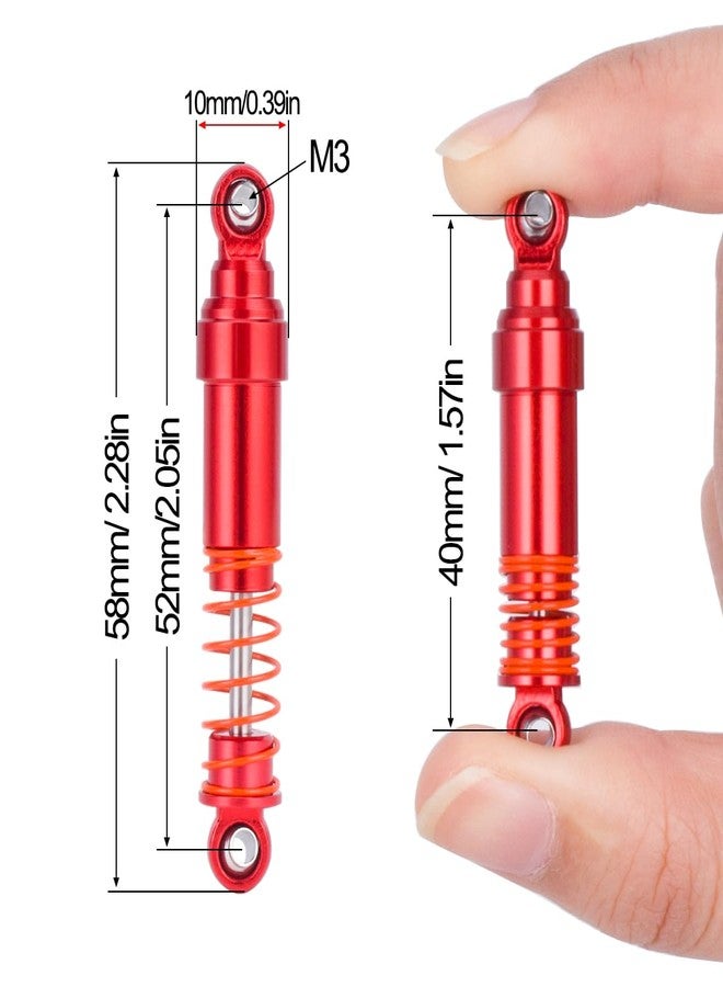 YSKMLOLP 1/18 RC Shocks,52mm Big Bore Shocks CNC Aluminum with Oil Filled 2Pcs for 1/18 RC Crawler Car TRX4M TRX-4M Bronco Defender Parts DIY (Black) - Image 2