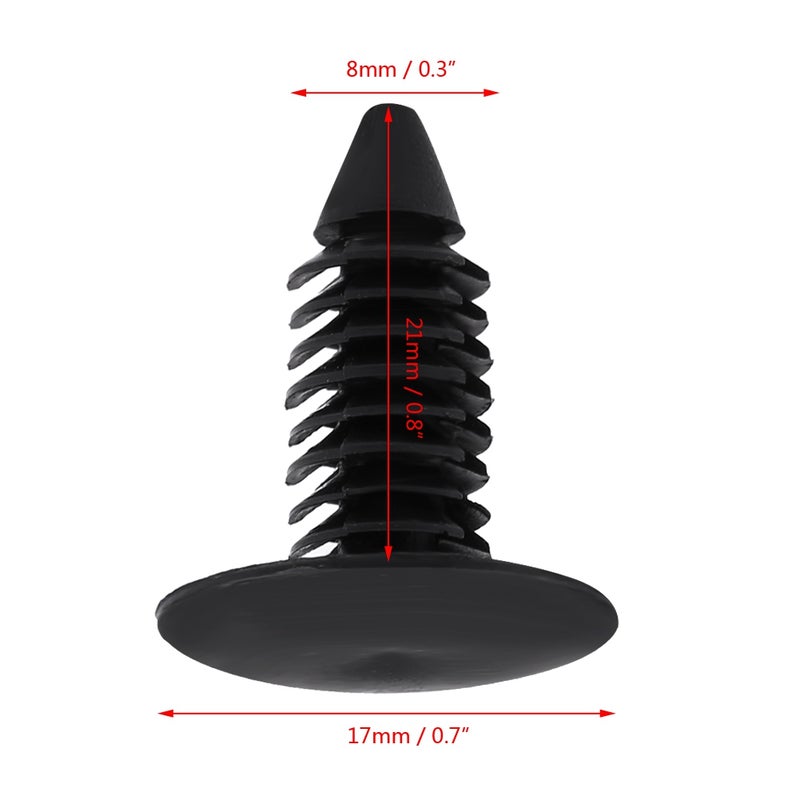 50pcs Car Bumper Plastic Rivet Fastener Retainer Trim Push Pin Clip Black - Image 1