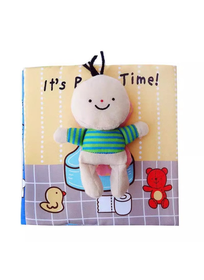 Generic - JJOVCE Baby Early Education Educational Cloth Book 0-1-3 Years Old Children Enlightenment Toilet Bath Book Ringing Paper Can't Be Torn-Color:Hen Cloth Book - Image 1