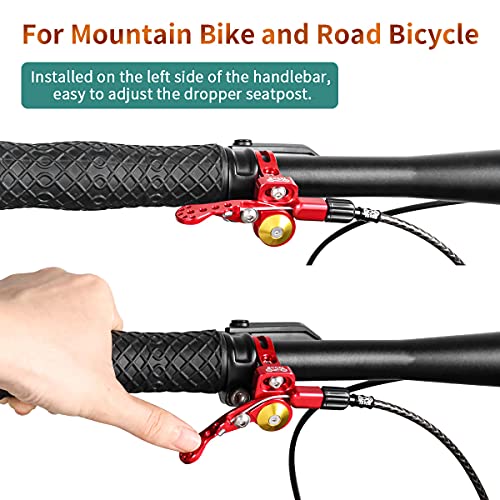 MUQZI Dropper Post Lever, Bike Seatpost Dropper Remote Lever Shifter Adjustable Control Remote for 22.2mm Mountain Bike and Road Bicycle Handlebars, Black - Image 4