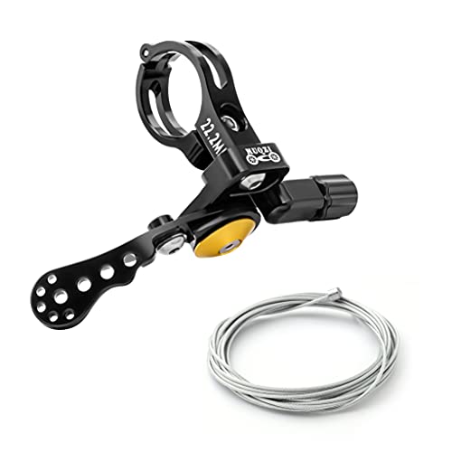 MUQZI Dropper Post Lever, Bike Seatpost Dropper Remote Lever Shifter Adjustable Control Remote for 22.2mm Mountain Bike and Road Bicycle Handlebars, Black - Image 2