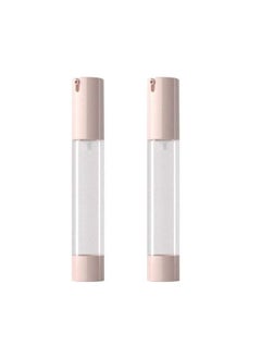 2Pcs 30Ml/1Oz Plastic Clear Airless Vacuum Pump Press Bottle Empty Refillable Lotion Dispenser With Pink Lid Portable Travel Sample Packing Container Jar For Lotion Essence Emulsion Serum
