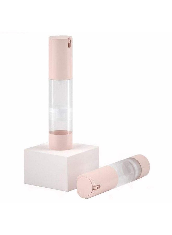 Natuworld - 2Pcs 30Ml/1Oz Plastic Clear Airless Vacuum Pump Press Bottle Empty Refillable Lotion Dispenser With Pink Lid Portable Travel Sample Packing Container Jar For Lotion Essence Emulsion Serum - Image 1