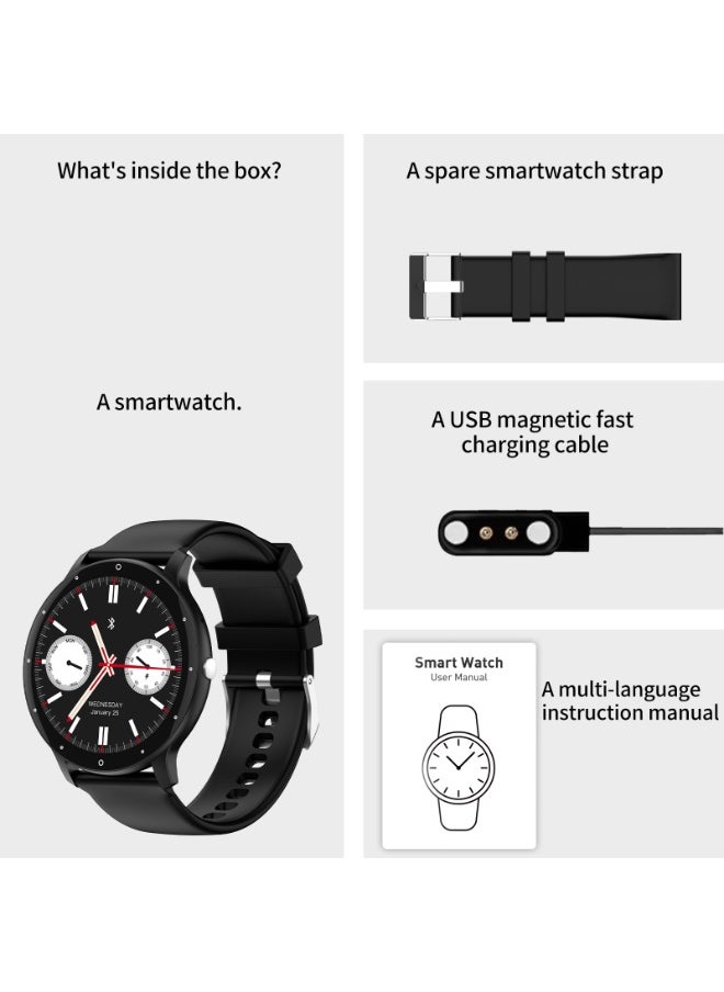 PEJE PEJE Smart Watches For Men(Bluetooth Call),1.28" Smart Watch，Smart Watch For Women，Ip68 Waterproof Fitness Watch，123+ Kinds Sprot Model ，Smartwatch For Android Ios，With Spare Strap (Black)  - Image 2