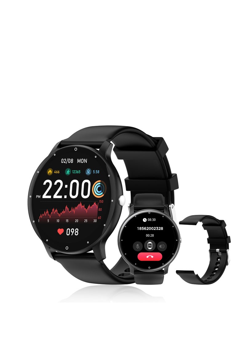 PEJE PEJE Smart Watches For Men(Bluetooth Call),1.28" Smart Watch，Smart Watch For Women，Ip68 Waterproof Fitness Watch，123+ Kinds Sprot Model ，Smartwatch For Android Ios，With Spare Strap (Black)  - Image 1