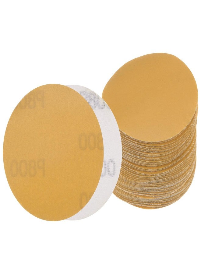 Kozelo 50pcs No Hole Sanding Discs- [ 3 Inch 800 Grit ] Round Hook and Loop Grip Sanding Pads Sandpaper for Automotive Woodworking Metal Polishing Use| Gold, Aluminum Oxide - Image 1