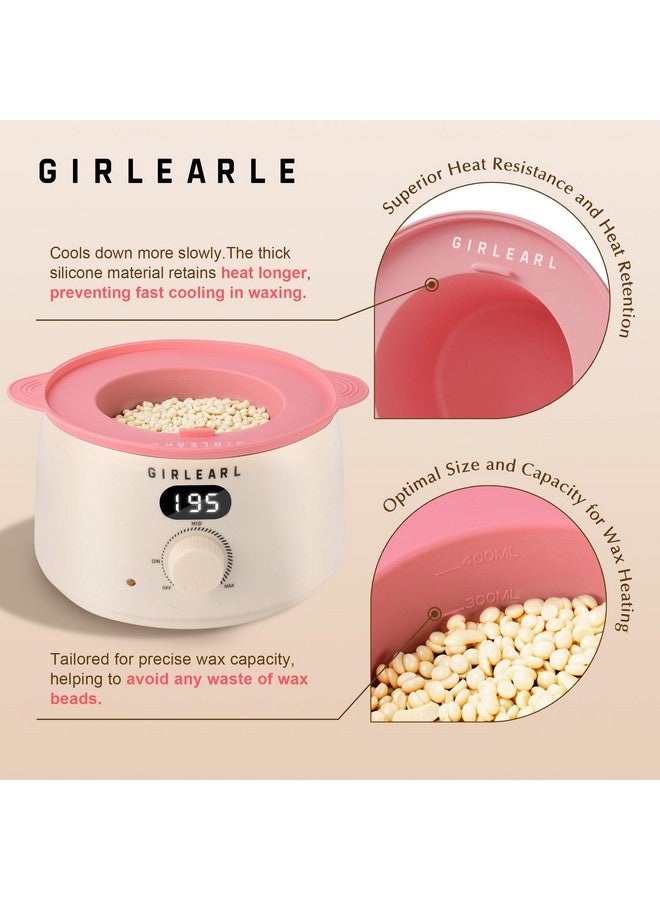 GIRLEARLE Premium Digital Waxing Kit For Women And Men Wax Warmer Hair Removal At Home With Wax Beads & Silicone Pot Target Different Types Of Sensitive Skin Brazilian Bikini Facial Leg Full Body - Image 4
