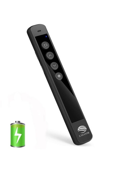 Tation Clicker, Lngoor Presentation Remote Rechargeable Rf 2.4Ghz Wireless Presenter Powerpoint Ppt Keynote Slide Clicker With Laser Pointer Support Hyperlink