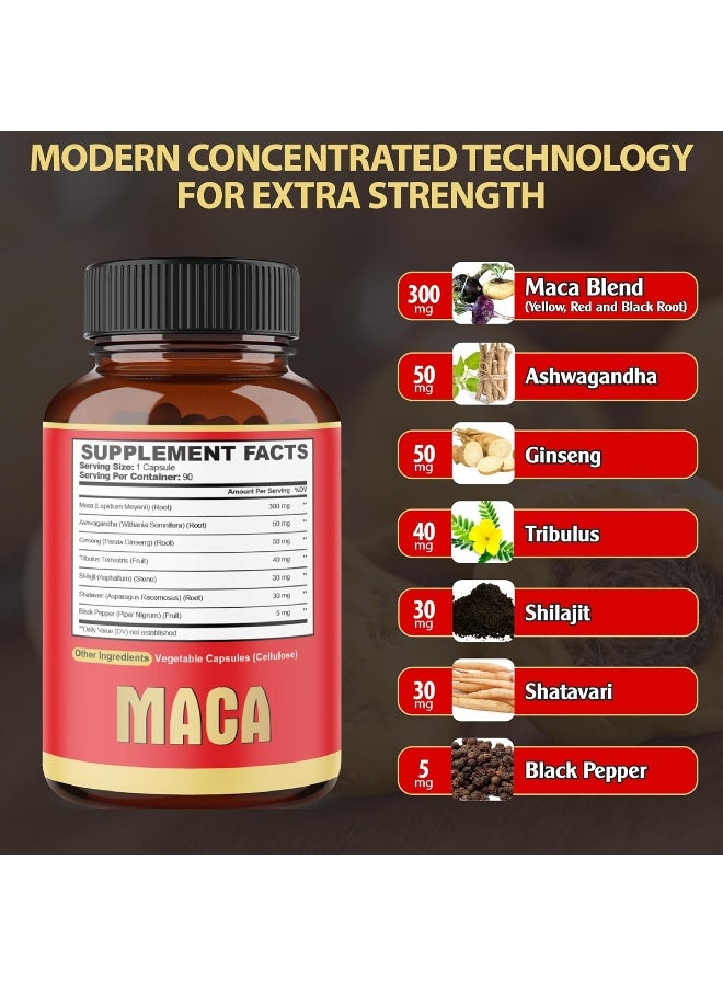 agobi Maca Root Capsules 8050 mg - Supports Natural Health - Energy - Performance & Mood Supplement - Enhanced Blood Flow 3-Month Supply