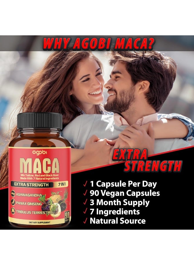 agobi Maca Root Capsules 8050 mg - Supports Natural Health - Energy - Performance & Mood Supplement - Enhanced Blood Flow 3-Month Supply