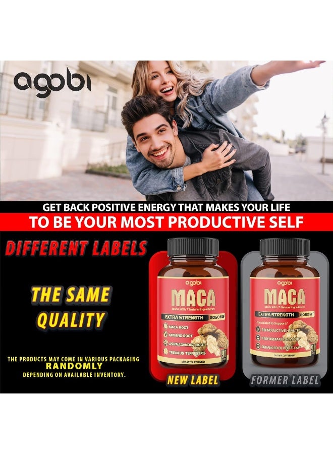 agobi Maca Root Capsules 8050 mg - Supports Natural Health - Energy - Performance & Mood Supplement - Enhanced Blood Flow 3-Month Supply