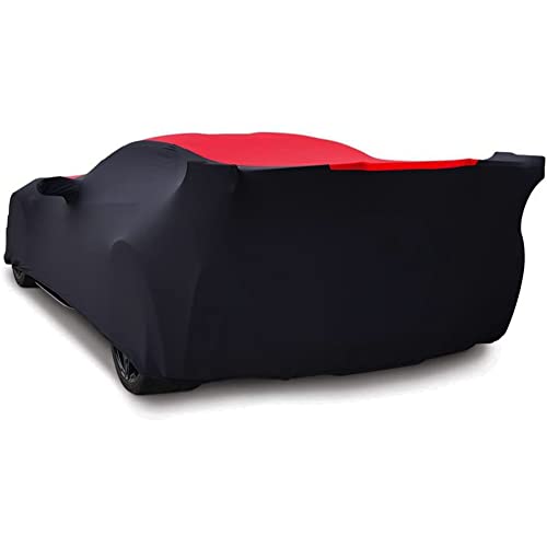 SR1 Performance C7 Corvette Indoor Car Cover - Custom Fit Ultraguard Stretch Satin Sport Series for 2014-2019 Stingray, Z51, Z06, Grand Sport Corvettes (Red/Black) - Image 4