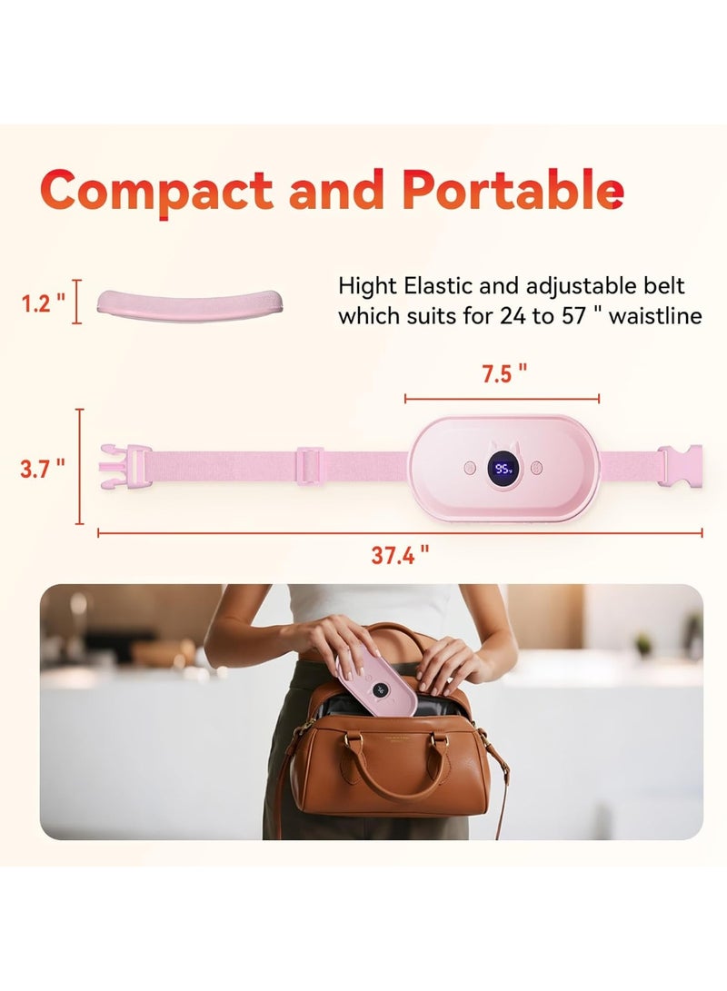 Ultimate Portable Menstrual Heating Pad (Pink) - Electric Vibrating Relief Belt - 7 Heat Levels & 7 Massage Modes - Fast Soothing Warmth for Period Cramps & Stomach Pain Relief - Image 5