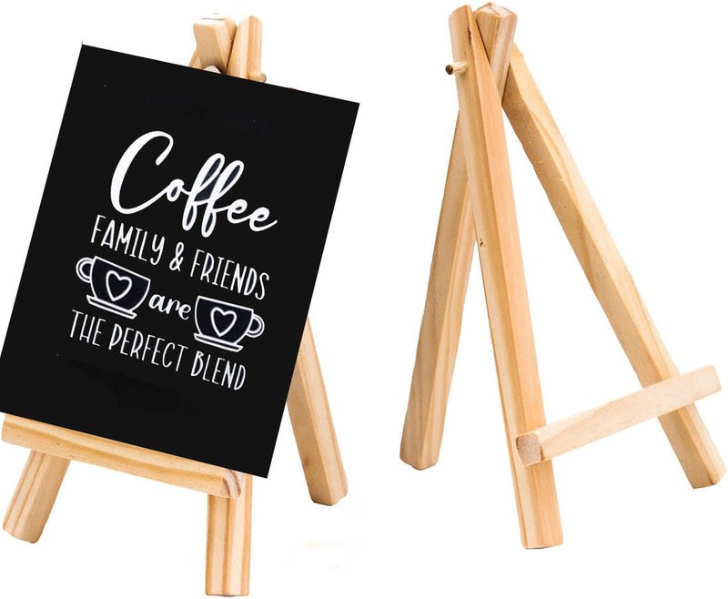 Desi Rang Wood 4 Pcs Mini Chalkboard Easel Signs For Tabletop Decor, Restaurant Food Menu Display, Small Chalk Board Message, Wedding, Catering, Coffee Café Shop Hotel Office Party Supply (5.5X4 In) - Image 1