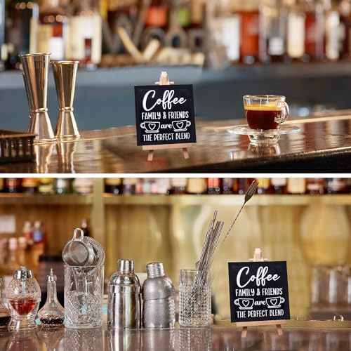 Desi Rang Wood 4 Pcs Mini Chalkboard Easel Signs For Tabletop Decor, Restaurant Food Menu Display, Small Chalk Board Message, Wedding, Catering, Coffee Café Shop Hotel Office Party Supply (5.5X4 In) - Image 2