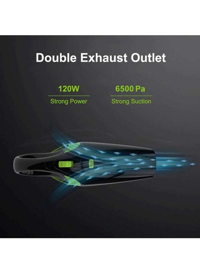RUNDONG Wireless Handheld Vacuum Cleaner 120 W R6054B Black/Green Wired white - Image 3