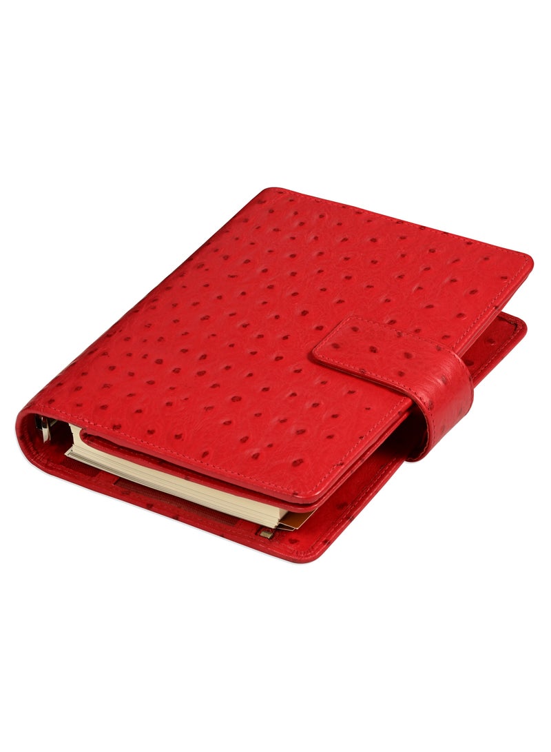 FIS® Leather Organizer  "STRUTHIO" and Activity Journal, Size : (11x17cm), Color : Red_ FSORLO4RE - Image 2