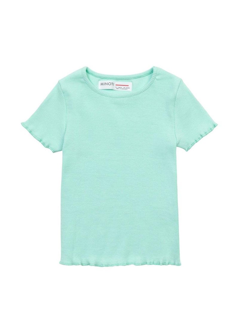 مينوتي تيشيرت مضلع للمراهقات بقصة ضيقة - Image 2