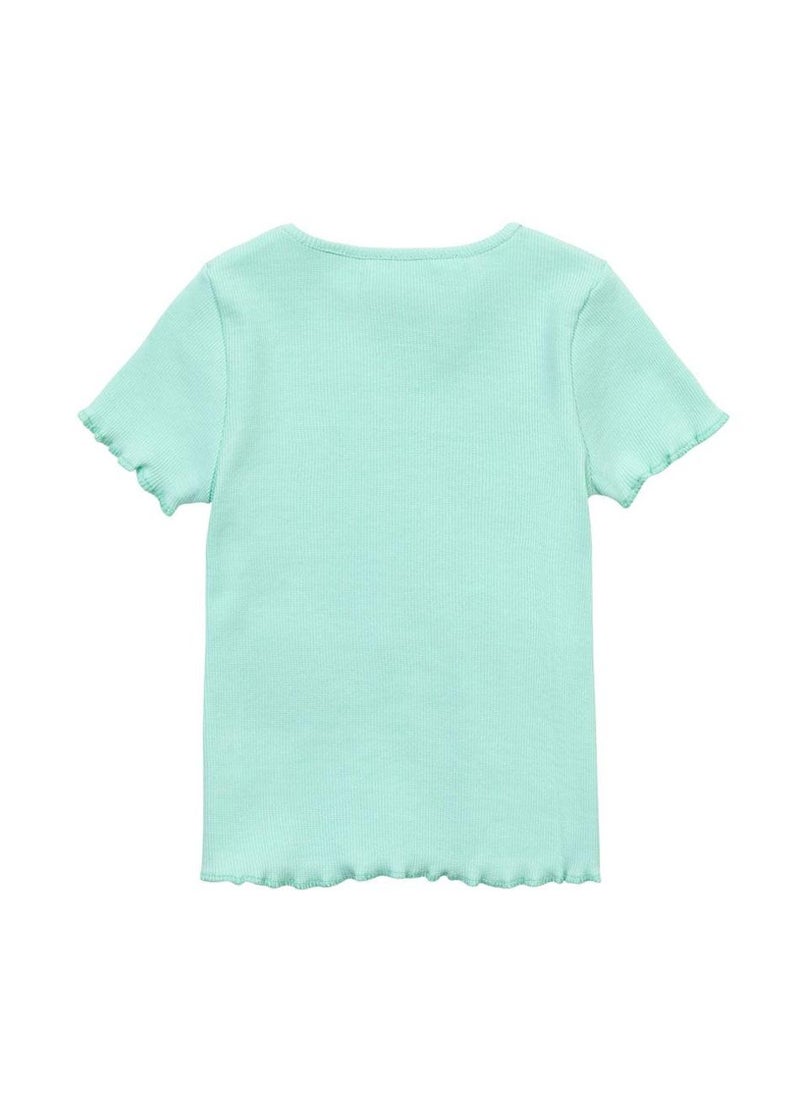 مينوتي تيشيرت مضلع للمراهقات بقصة ضيقة - Image 3