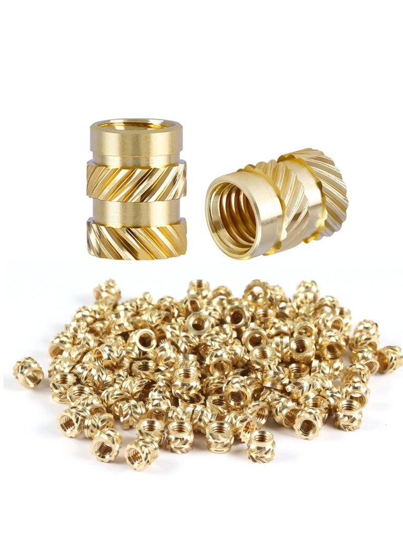 Captaintech 150 pcs 3D Printing Brass Nuts, M3x4x5mm M3 Threaded Insert Knurled Brass Nuts Female Thread Knurled Heat Embedment Nut for 3D Printing Parts Loptop Automotive Plastic Shell - Image 1