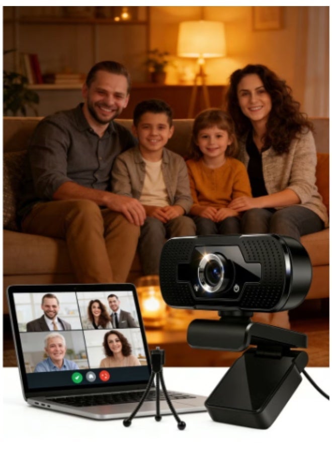 Hirospace 1080P Webcam with Microphone, 30 FPS Full HD Web Camera, 2 Mics Streaming Webcam, 360°Rotation Angle 110°View USB Camera for Calls/Conference/Laptop/Computer - Image 5