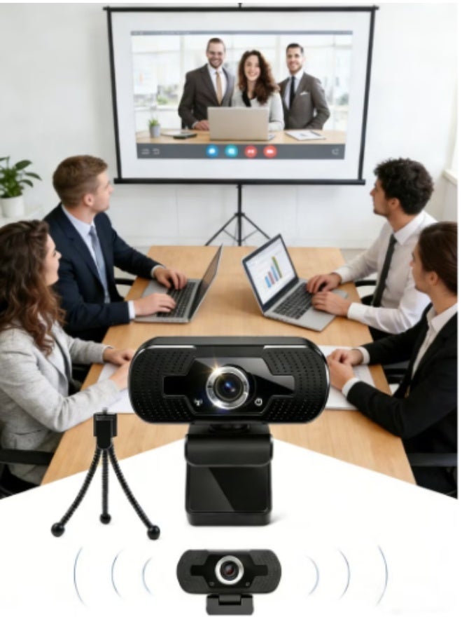 Hirospace 1080P Webcam with Microphone, 30 FPS Full HD Web Camera, 2 Mics Streaming Webcam, 360°Rotation Angle 110°View USB Camera for Calls/Conference/Laptop/Computer - Image 4