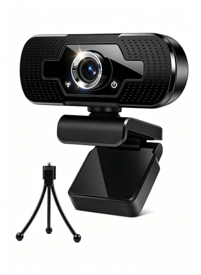 Hirospace 1080P Webcam with Microphone, 30 FPS Full HD Web Camera, 2 Mics Streaming Webcam, 360°Rotation Angle 110°View USB Camera for Calls/Conference/Laptop/Computer - Image 1