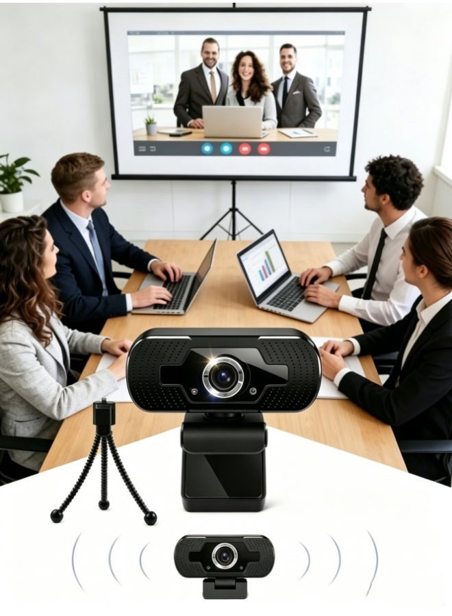 Hirospace 1080P Webcam with Microphone, 30 FPS Full HD Web Camera, 2 Mics Streaming Webcam, 360°Rotation Angle 110°View USB Camera for Calls/Conference/Laptop/Computer - Image 5